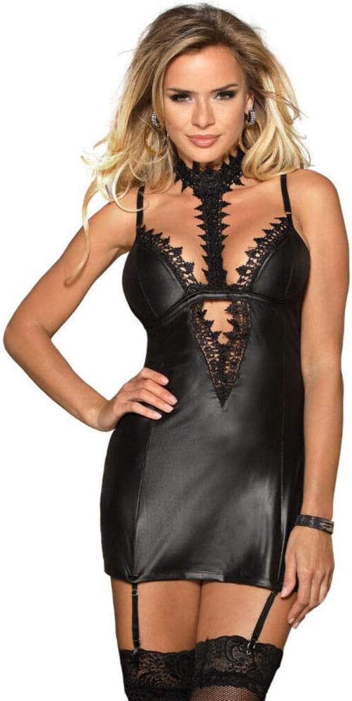 SUBBLIME - CHEMISE GARTER BELT CHEMISE NOIR