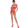 PASSION - FEMME BS089 BODYSTOCKING ROUGE TAILLE UNIQUE