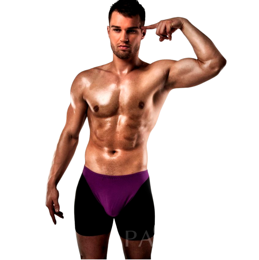 PASSION - BOXER 009 LINGERIE EROTIQUE LILAS/NOIR