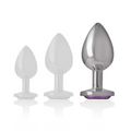 INTENSE - PLUG ANAL EN MÉTAL ALUMINIUM AVEC CRISTAL VIOLET TAILLE L