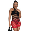 SUBBLIME - 952242 ROBE RÉSILLE ÉLASTIQUE DÉGRADÉ ROUGE ET NOIR TAILLE UNIQUE
