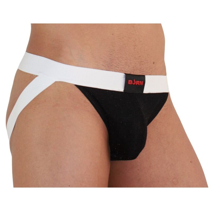 BURN - 004 JOCK NOIR BRILLANT / BLANC