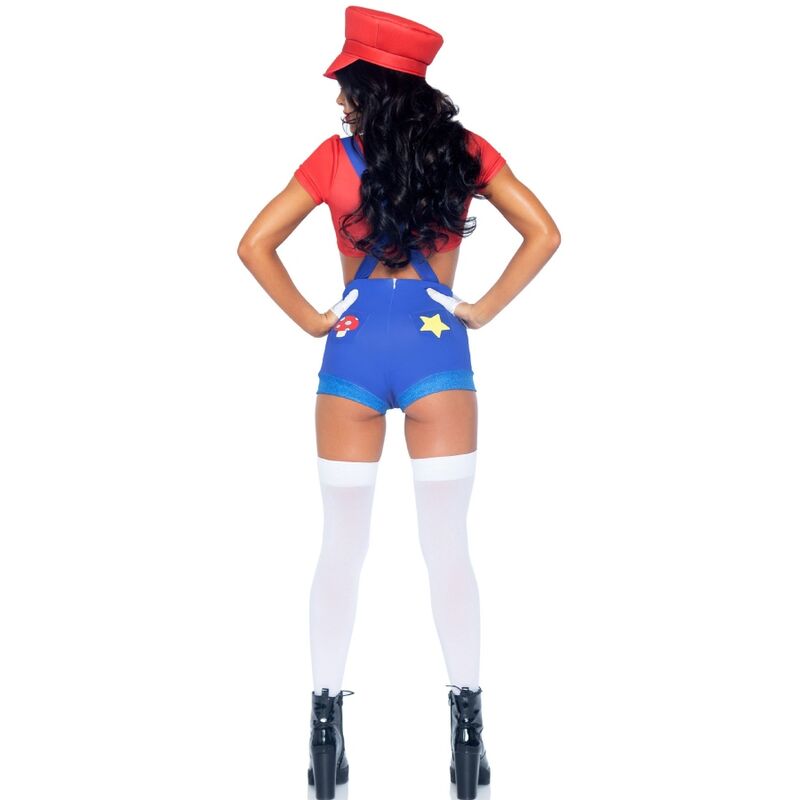 LEG AVENUE - COSTUME SEXY MARIO BROS ROUGE/BLEU