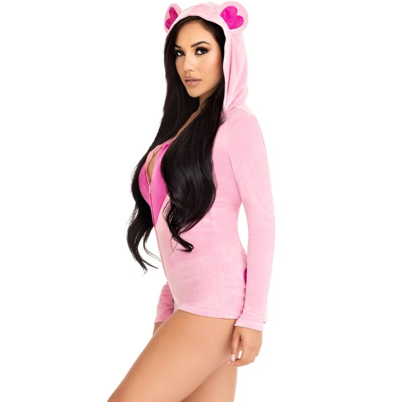 LEG AVENUE - BODY VELOURS OURS EN TEDDY ROSE