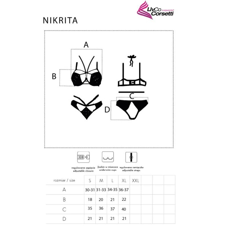 LIVCO CORSETTI FASHION - NIKRITA LC 90647 SOUTIEN-GORGE + CULOTTE NOIR