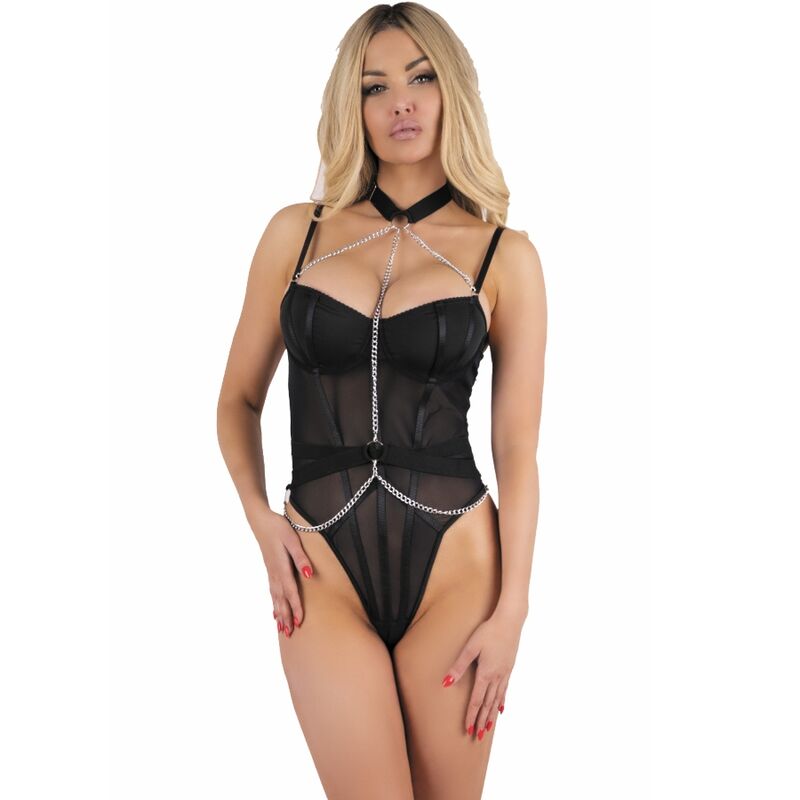 LIVCO CORSETTI FASHION - PEIGNOIR + CHEMISE + STRING MELISENDA CF 1709 NOIR