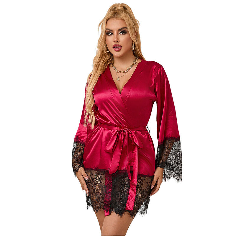 SUBBLIME - 953829 PYJAMA DENTELLE ÉLÉGANT + STRING ROUGE