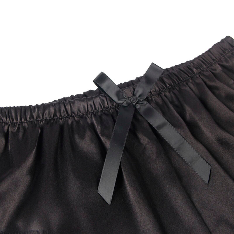 SUBBLIME - 953942 CHEMISE DE NUIT DÉCONTRACTÉE EN SOIE + PANTALON EN DENTELLE NOIR