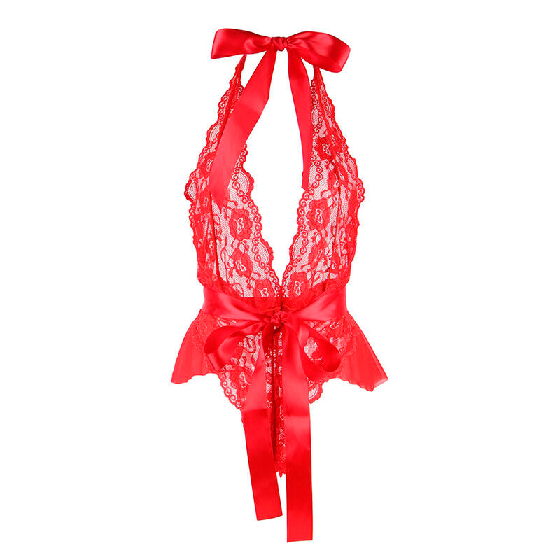 SUBBLIME - 953980 BODY SEXY A VOLANTS + CEINTURE ROUGE