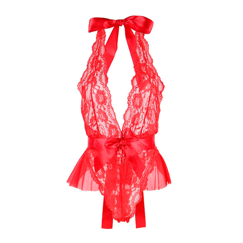 SUBBLIME - 953980 BODY SEXY A VOLANTS + CEINTURE ROUGE
