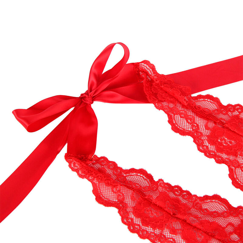 SUBBLIME - 953980 BODY SEXY A VOLANTS + CEINTURE ROUGE