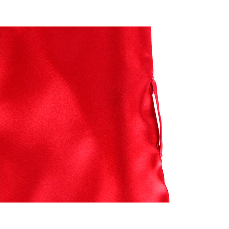 SUBBLIME - 954017 CARACO DOS TRANSPARENT EN DENTELLE + STRING ROUGE/NOIR