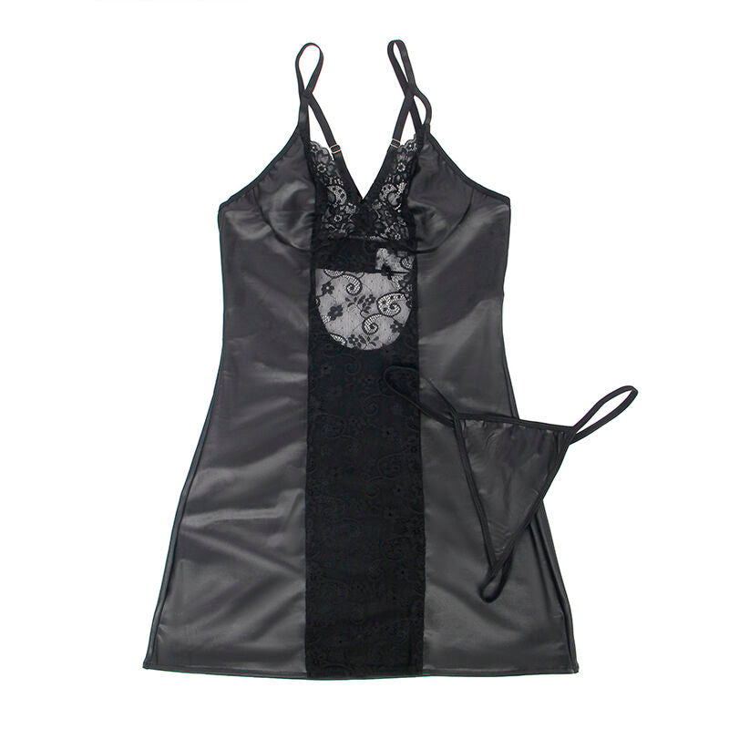 SUBBLIME - 954161 ROBE + STRING CUIR NOIR
