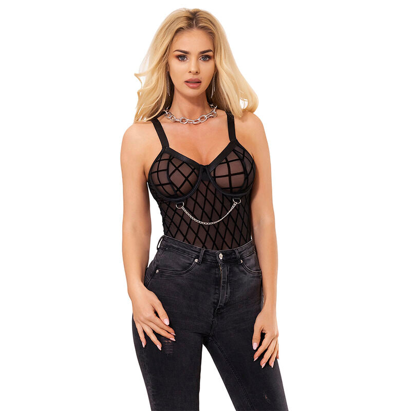 SUBBLIME - 954260 BODY AVEC CHAÎNES + PORTE-JARRETELLES NOIR