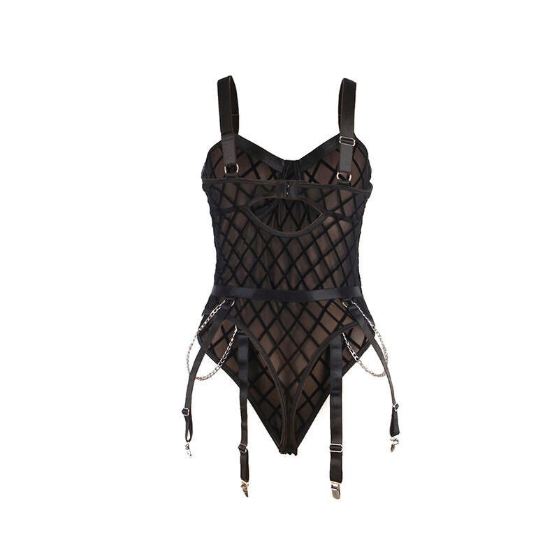 SUBBLIME - 954260 BODY AVEC CHAÎNES + PORTE-JARRETELLES NOIR
