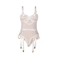 SUBBLIME - 954291 BODY AVEC CHAÎNES + PORTE-JARRETELLES BLANC