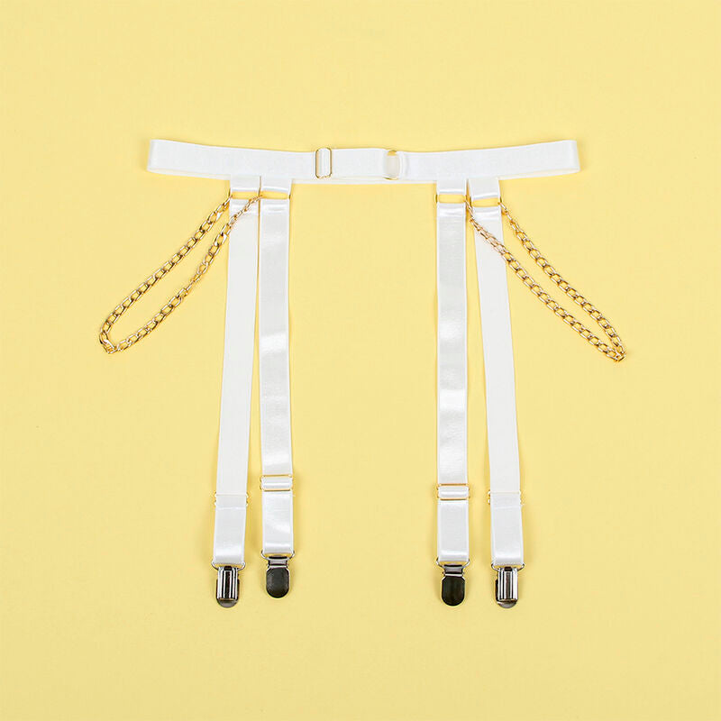 SUBBLIME - 954291 BODY AVEC CHAÎNES + PORTE-JARRETELLES BLANC