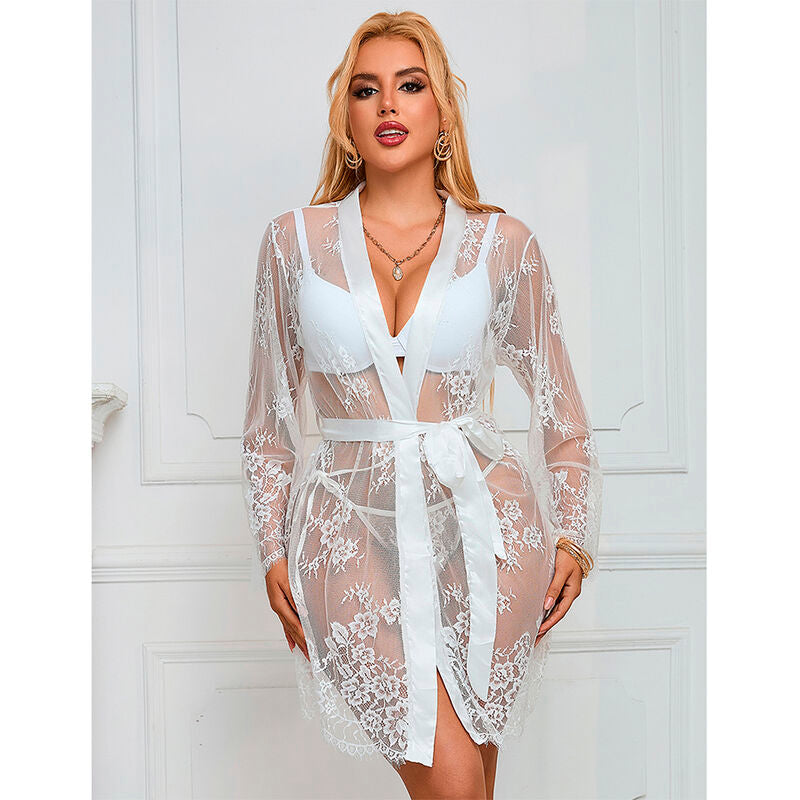 SUBBLIME - 954369 CHEMISE DE NUIT À MANCHES LONGUES À MOTIF FLORAL BLANC