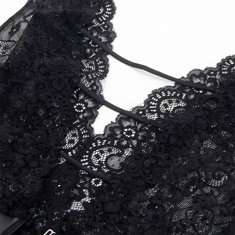SUBBLIME - 954390 BODY SEXY AVEC PORTE-JARRETELLES NOIR