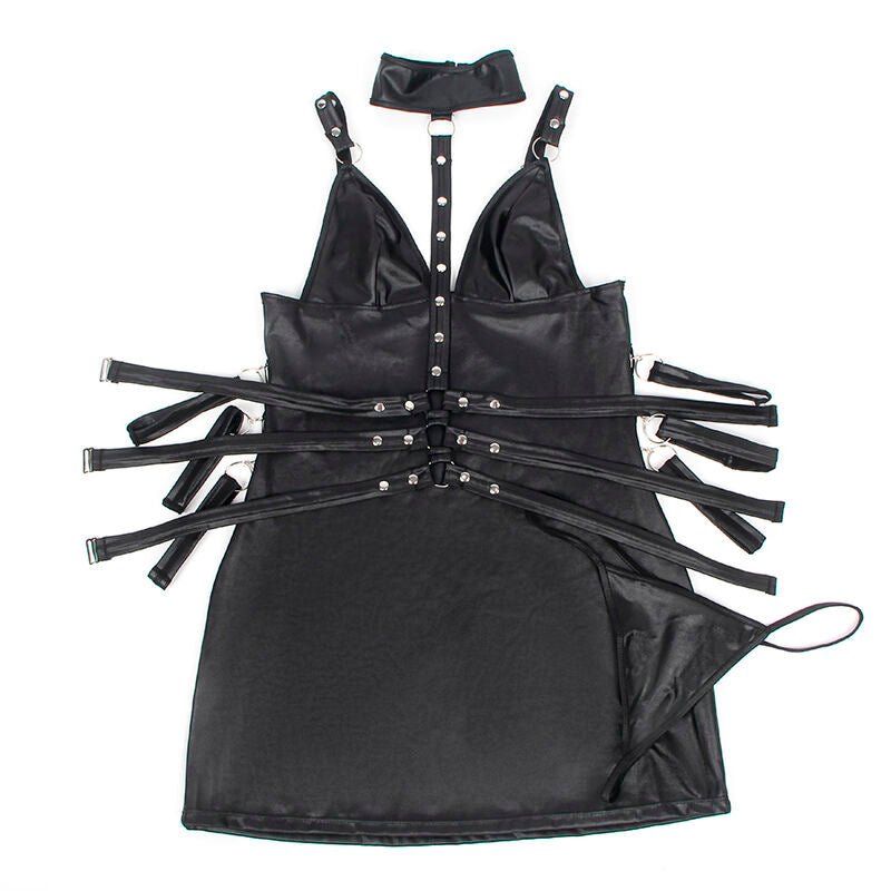 SUBBLIME - 954406 ROBE BONDAGE EN CUIR NOIR