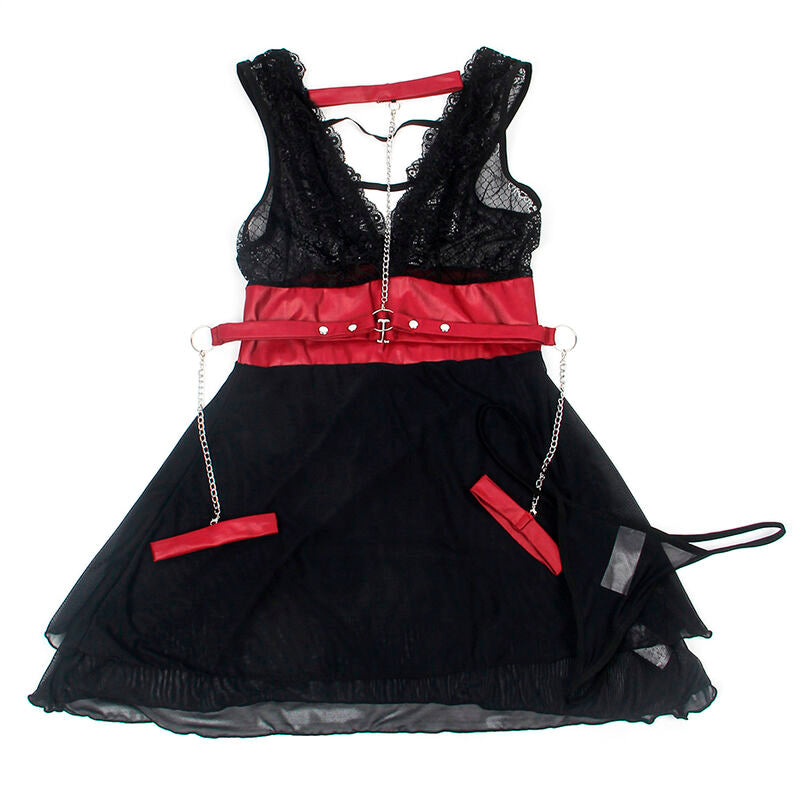 SUBBLIME - 954420 ROBE BONDAGE EN DENTELLE NOIRE