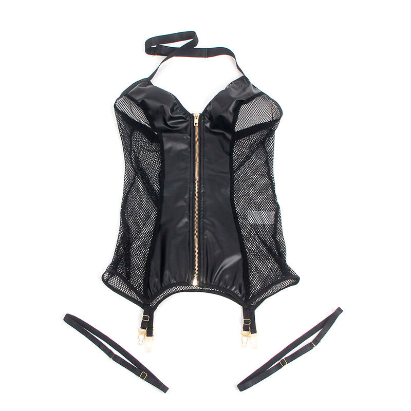 SUBBLIME - 954444 ROBE SEXY EN MAILLE CUIR NOIR