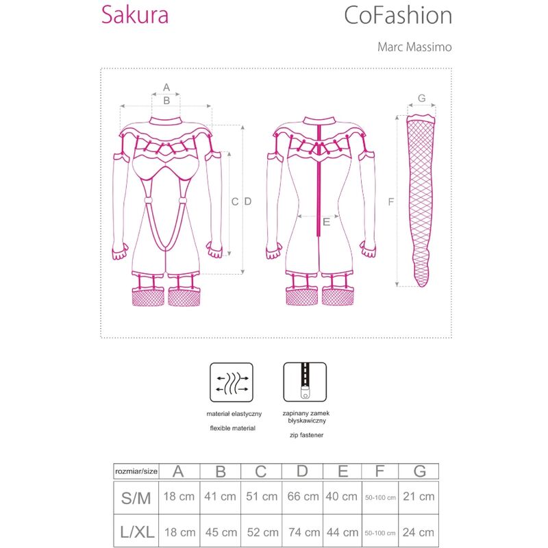 LIVCO CORSETTI FASHION - COMBINAISON SAKURA CF 90357 + GANTS LONGS + PORTE-JARRETELLES NOIR