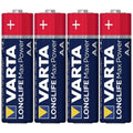 VARTA - PILE RÉTRACTABLE ALCALINE MAX POWER AA LR6*4
