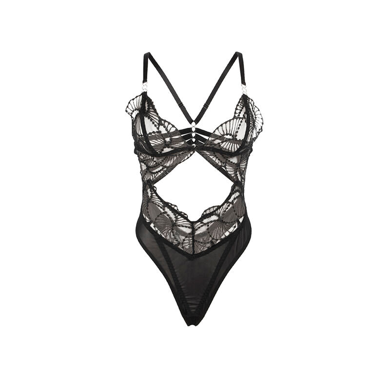 SUBBLIME - 955212 BODY TRANSPARENT AVEC DENTELLE CREUSE NOIRE