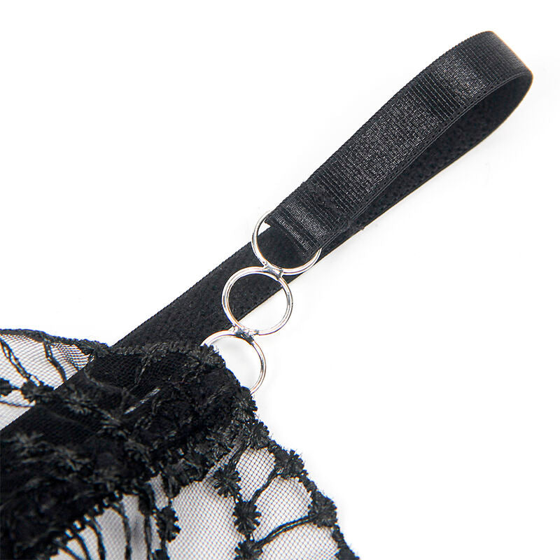 SUBBLIME - 955229 BODY TRANSPARENT AVEC DENTELLE CREUSE NOIR