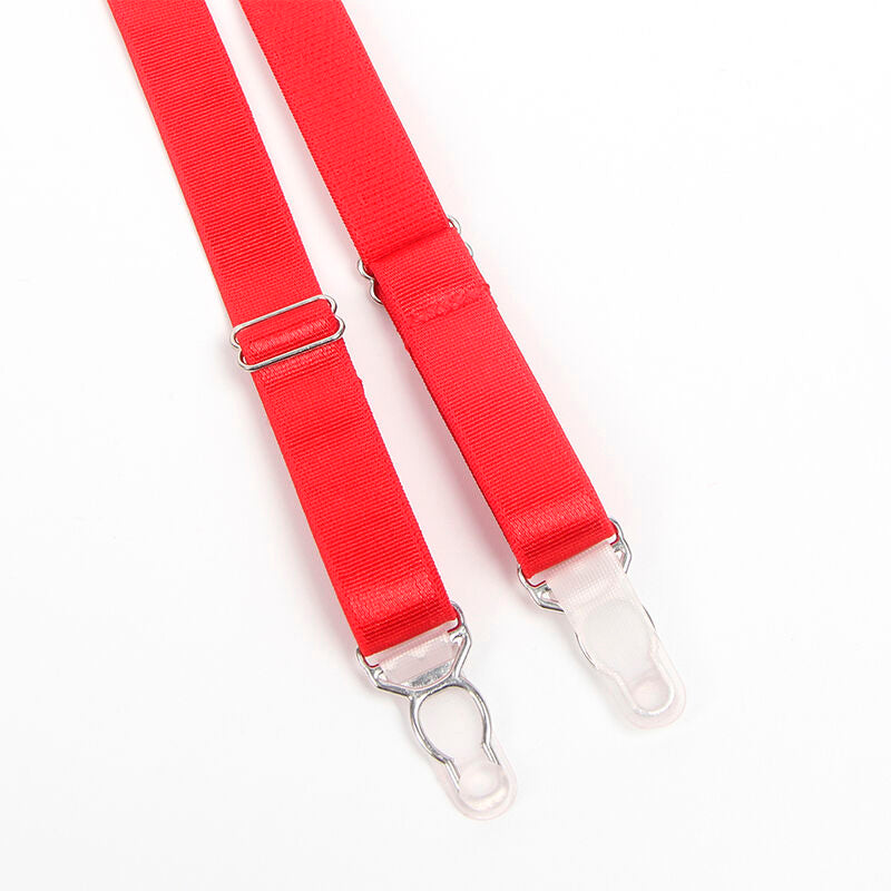 SUBBLIME - 955267 ENSEMBLE SOUTIEN-GORGE BONDAGE ROUGE AVEC JARRETELLE