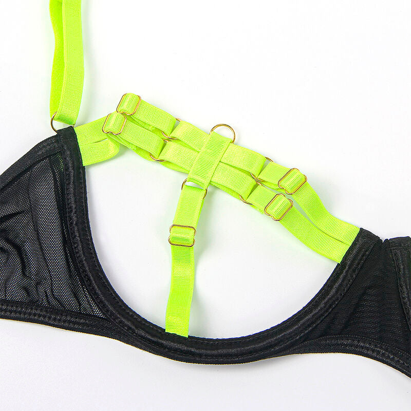 SUBBLIME - 955274 ENSEMBLE SOUTIEN-GORGE AVEC COLLIER ET DÉTAILS DE JAMBES VERT FLUORESCENT