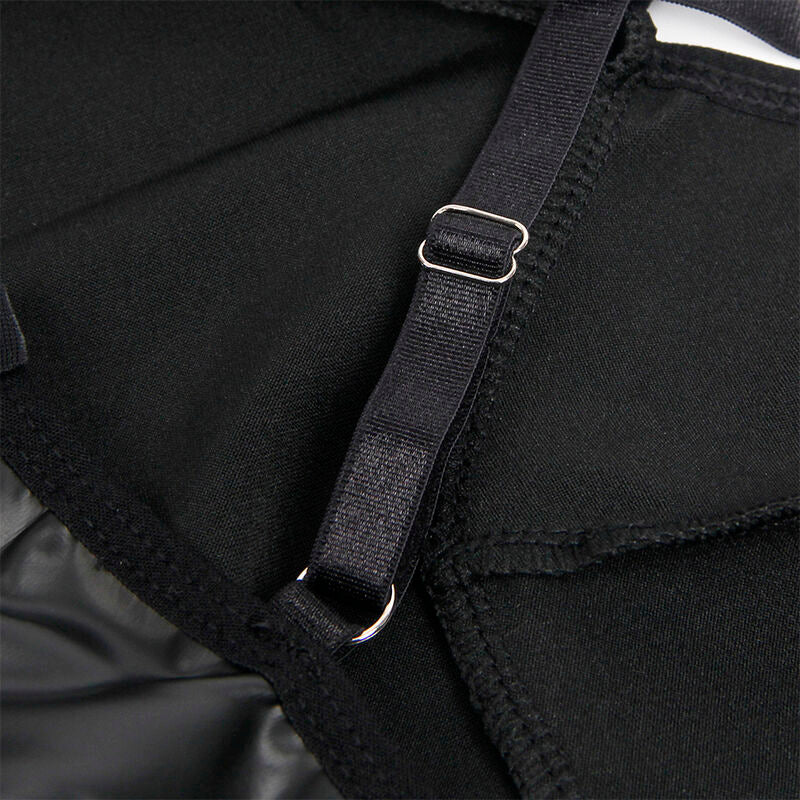 SUBBLIME - 955373 ROBE À BRETELLES EN CUIR NOIR