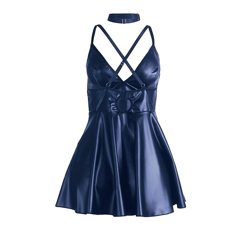 SUBBLIME - 955410 ROBE À BRETELLES EN CUIR BLEU