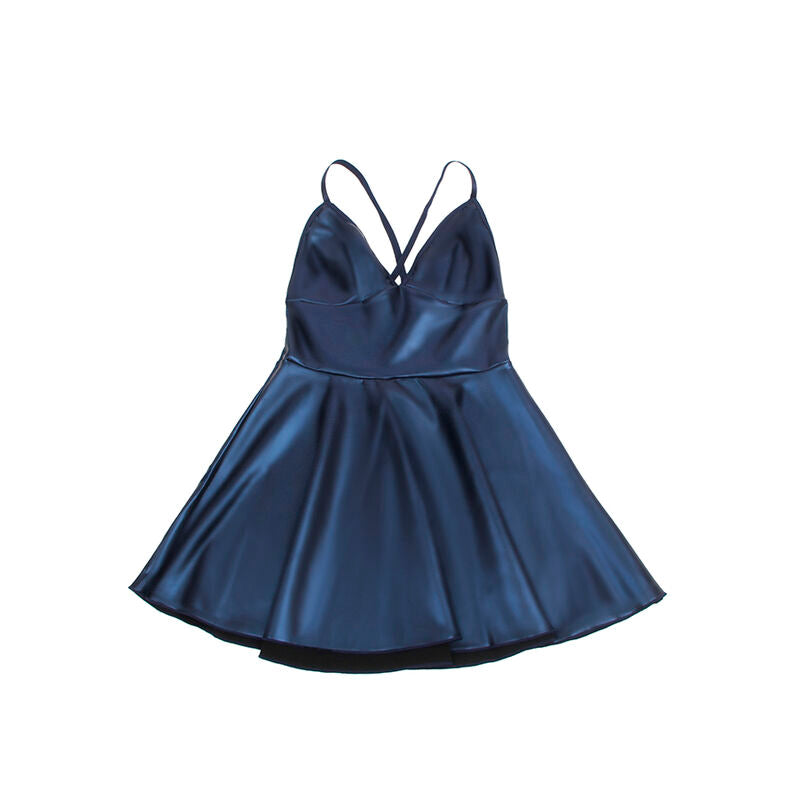 SUBBLIME - 955410 ROBE À BRETELLES EN CUIR BLEU