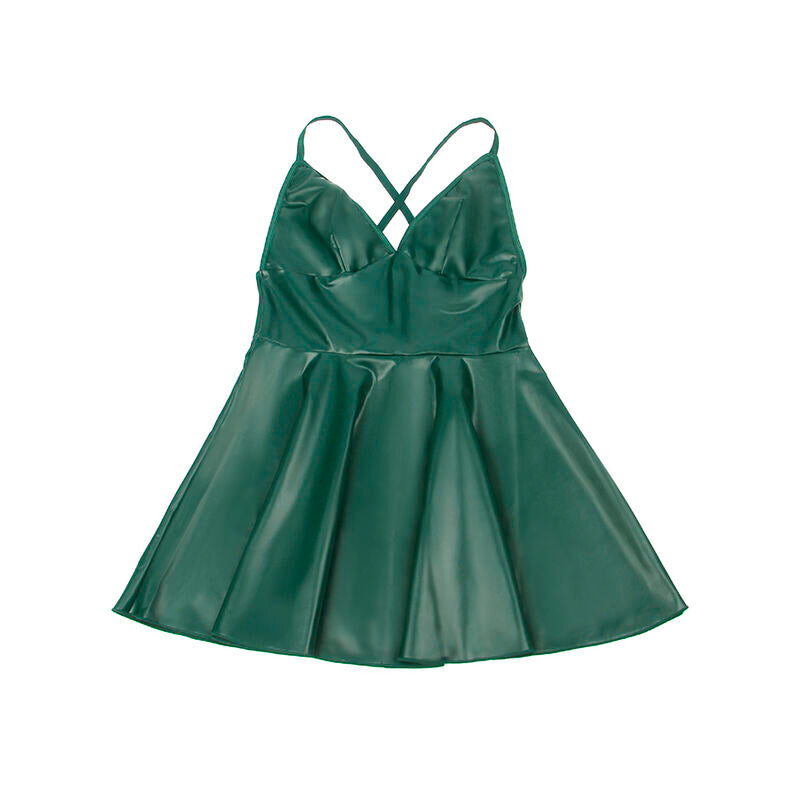 SUBBLIME - 955434 ROBE À BRETELLES EN CUIR VERT
