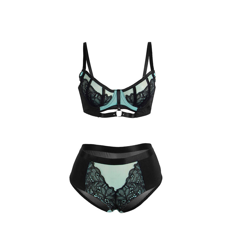 SUBBLIME - 955564 ENSEMBLE SOUTIEN-GORGE À FERMETURE ÉCLAIR EN CUIR VERNI VERT