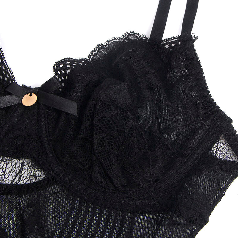 SUBBLIME - 955618 BODY EN DENTELLE AVEC FERMETURE EN BAS NOIR