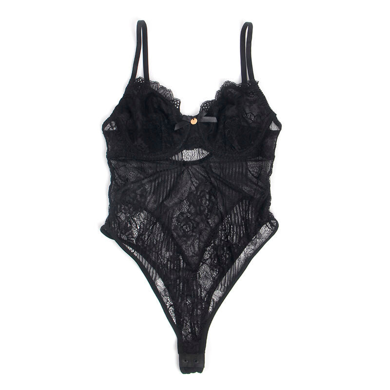 SUBBLIME - 955625 BODY EN DENTELLE AVEC FERMETURE EN BAS NOIR