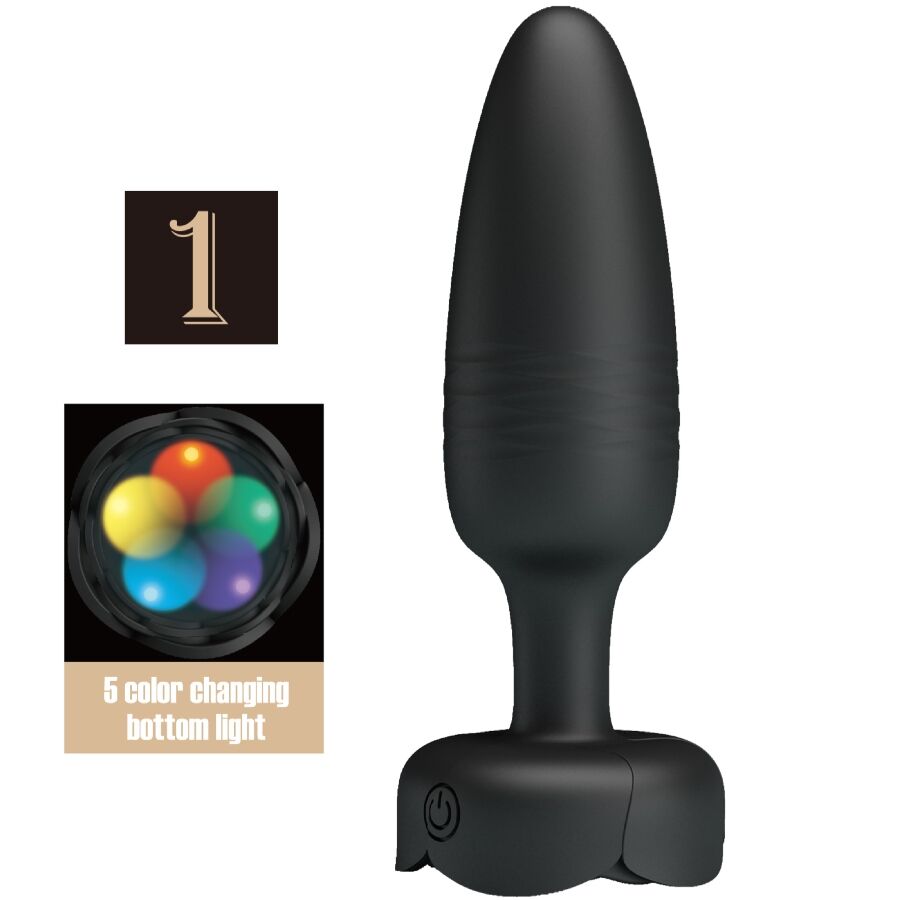 PRETTY LOVE - TARION PLUG ANAL AVEC LUMIÈRE LED NOIR 12,5 CM