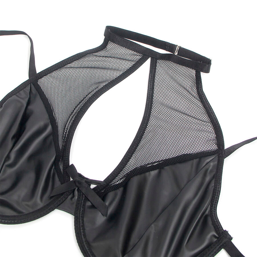 SUBBLIME - 957582 ENSEMBLE SOUTIEN-GORGE ET JUPE EN CUIR NOIR