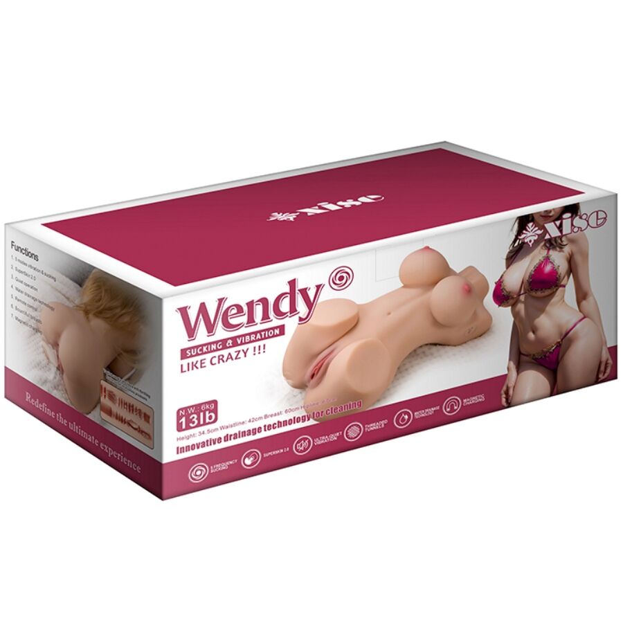 XISE - WENDY TORSE FÉMININ À SUCCION AVEC VIBRATION ET TÉLÉCOMMANDE 6 KG
