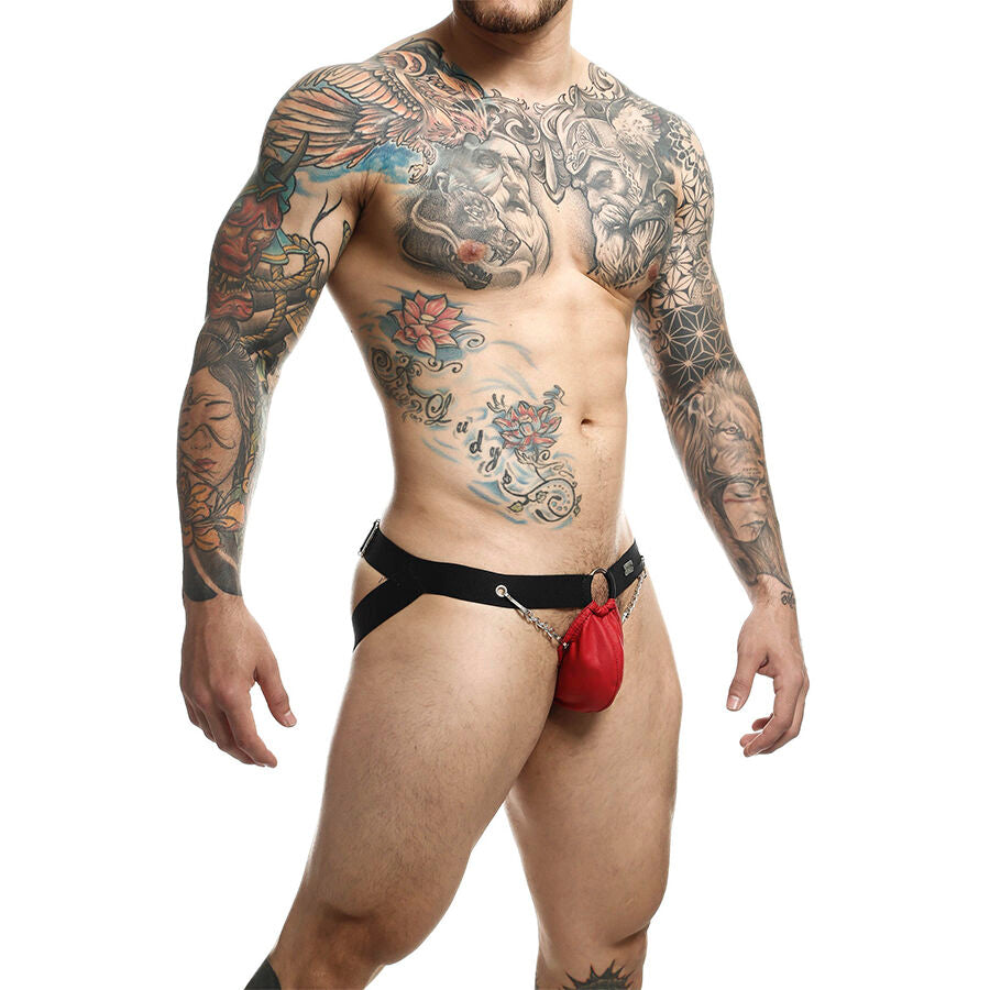 MOB - JOCKSTRAP ROUGE DNGEON AVEC CHAÎNES TAILLE UNIQUE