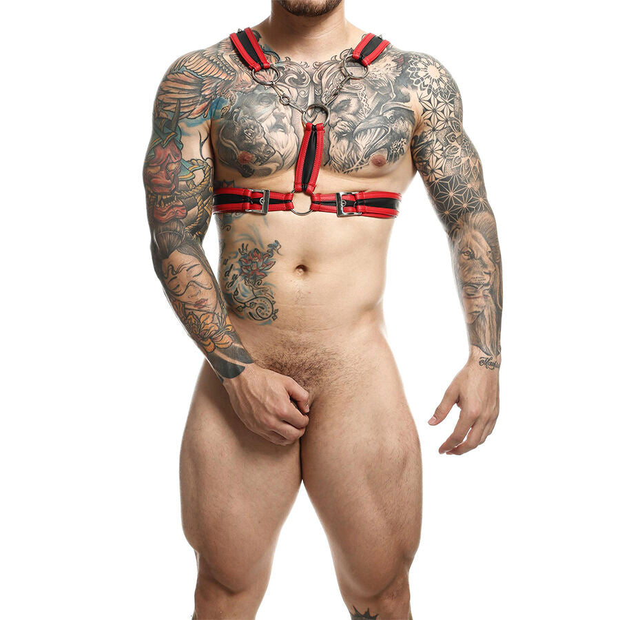 MOB - HARNAIS DNGEON ROUGE AVEC CHAÎNES TAILLE UNIQUE