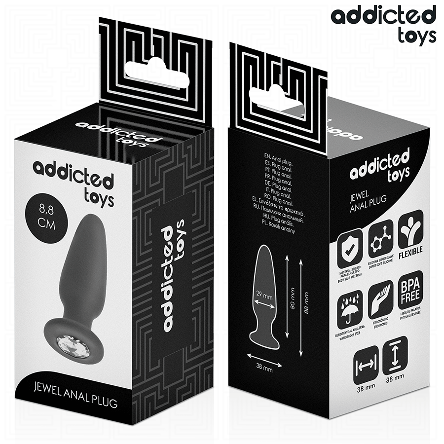 ADDICTED TOYS - PLUG ANAL AVEC BIJOU TAILLE S 8,8 CM