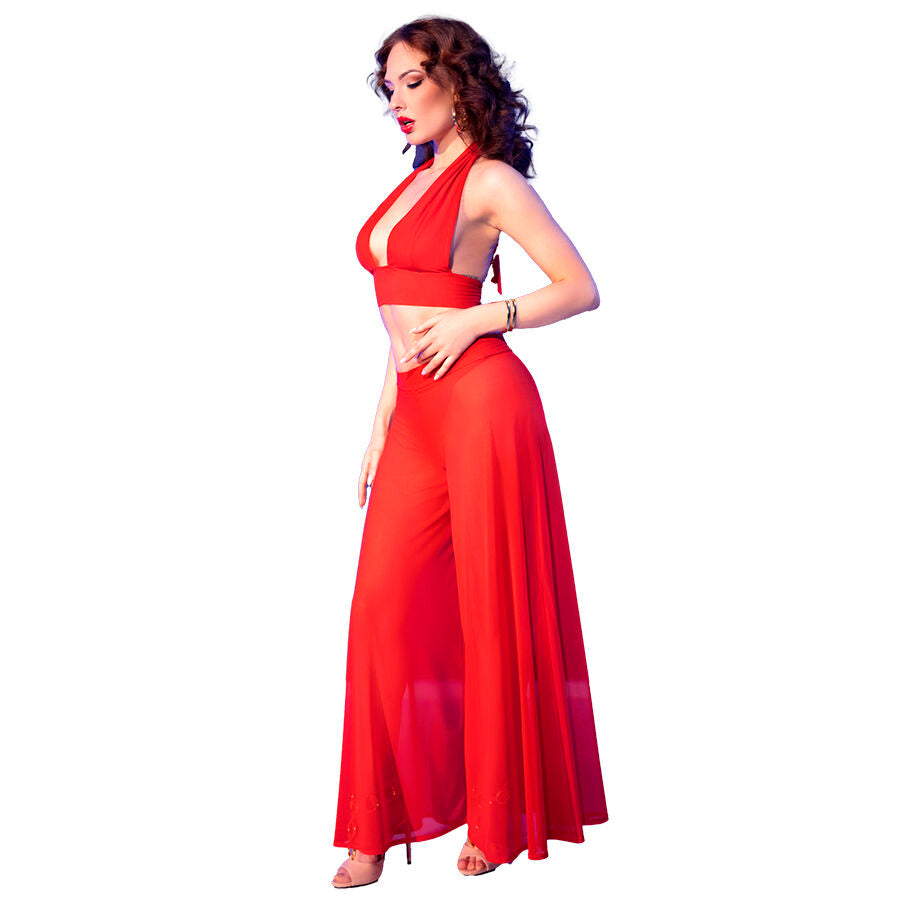 CHILIROSE - CR 4857 ENSEMBLE HAUT ET PANTALON ROUGE