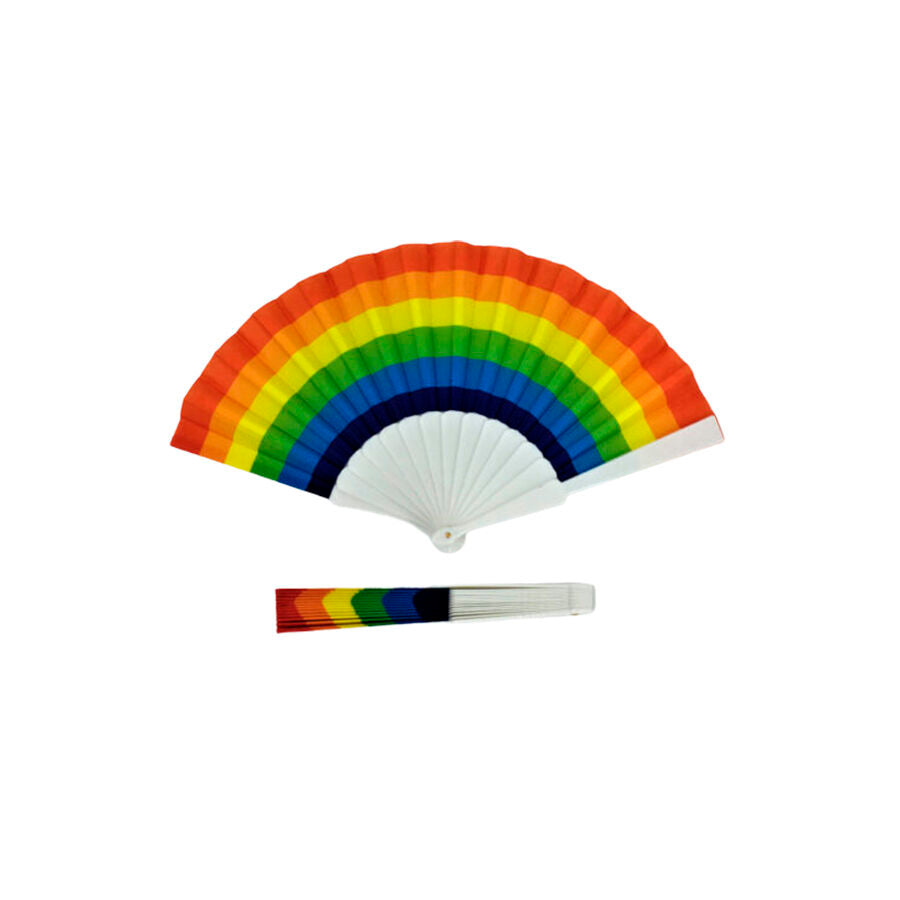 FIERTÉ - ÉVENTAIL EN BOIS DRAPEAU ARC-EN-CIEL