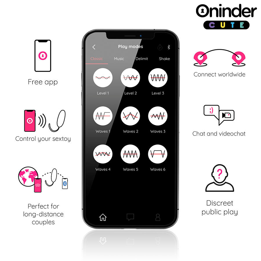 ONINDER CUTE - ŒUF EN SILICONE À VIBRATION ET À ONDE AMOUREUX - APPLICATION GRATUITE DANS LE MONDE ENTIER