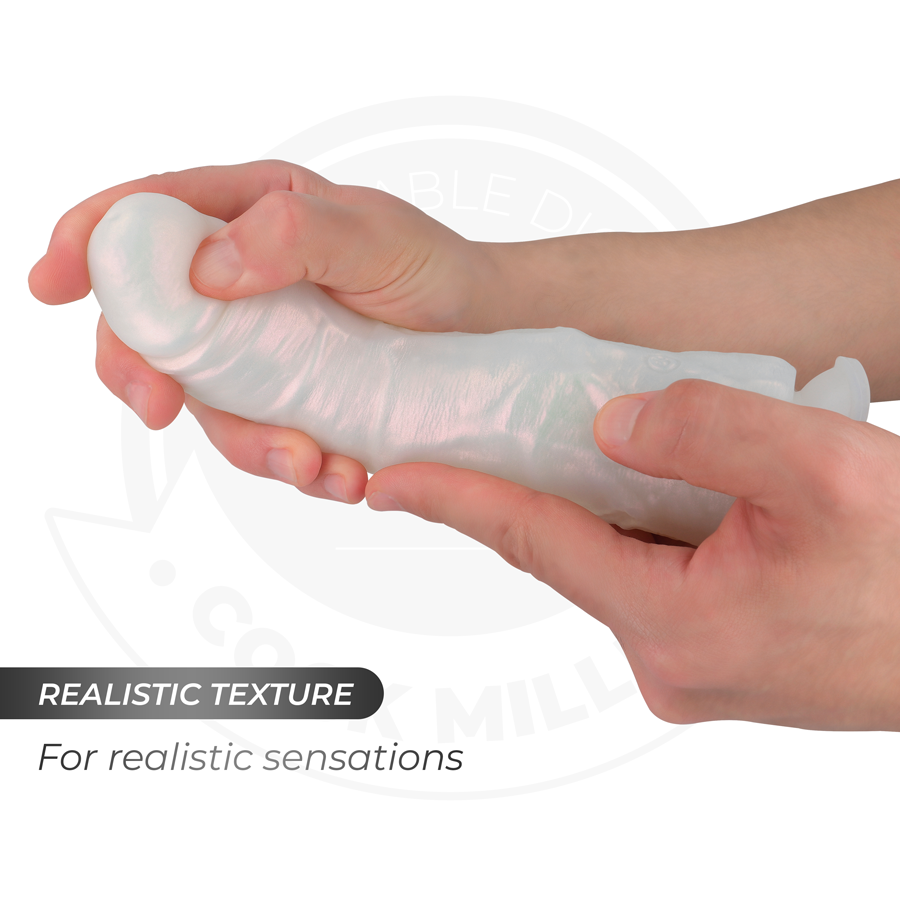 COCK MILLER - GODE AVEC VENTOUSE, LUMIÈRES ET VIBRATIONS AVEC TÉLÉCOMMANDE BLANC 19,5 CM