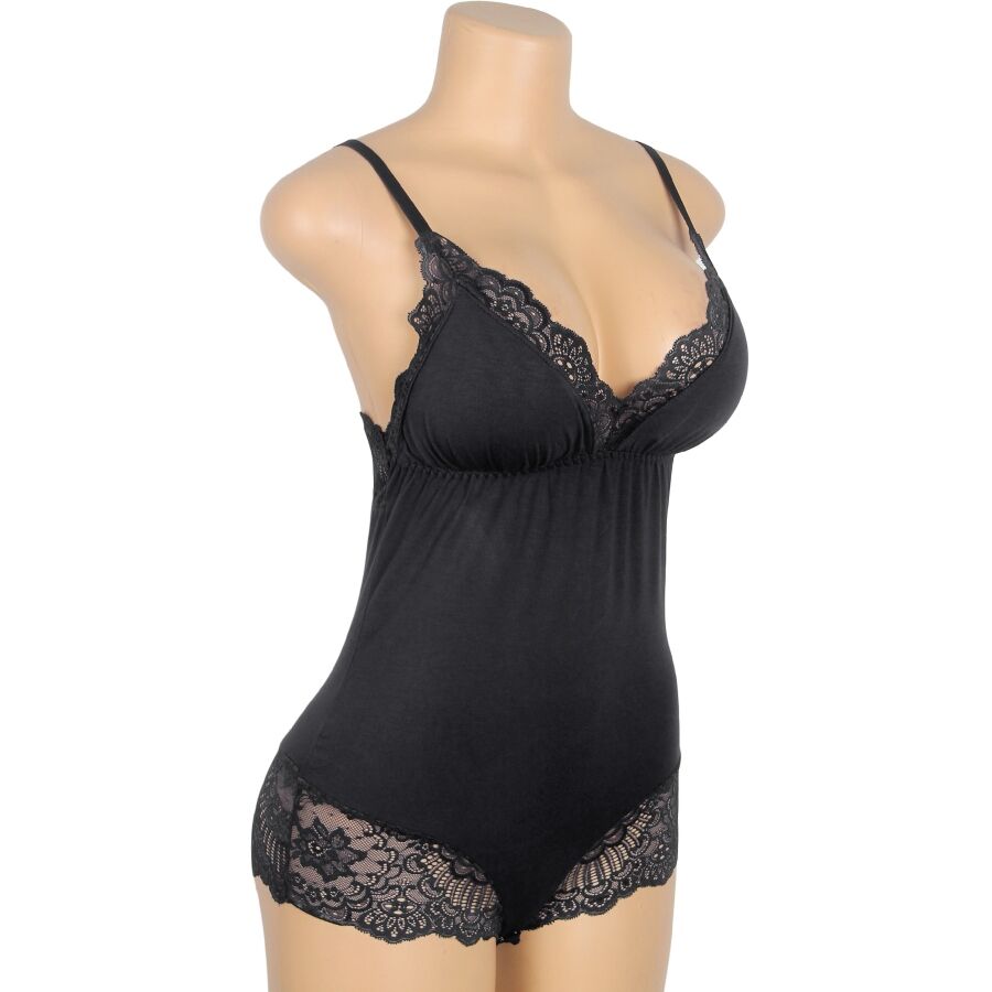 SUBBLIME - TEDDY DÉTAIL DENTELLE FLORALE NOIR